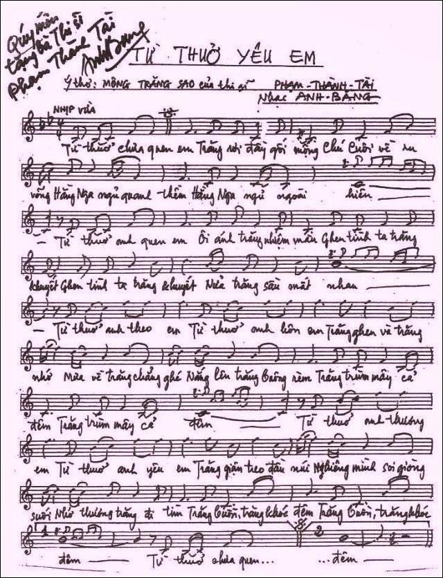 Sheet nhạc Từ Thuở Yêu Em